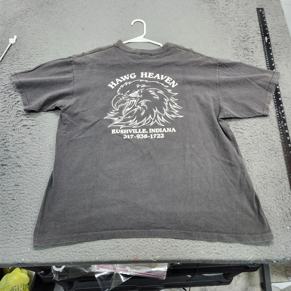 Vintage 3D Emblem Shirt Mens XL Gray Old Bikes Good Whiskey Biker Tee Made USA - Picture 3 of 6